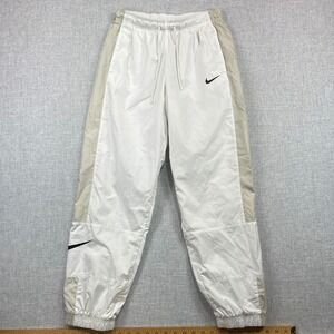 Nike Windrunner Track Pants Womens Small White Beige‎ Colorblock Trackies Active